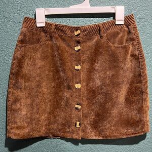 Women’s Brown Suede Corduroy Skirt size M